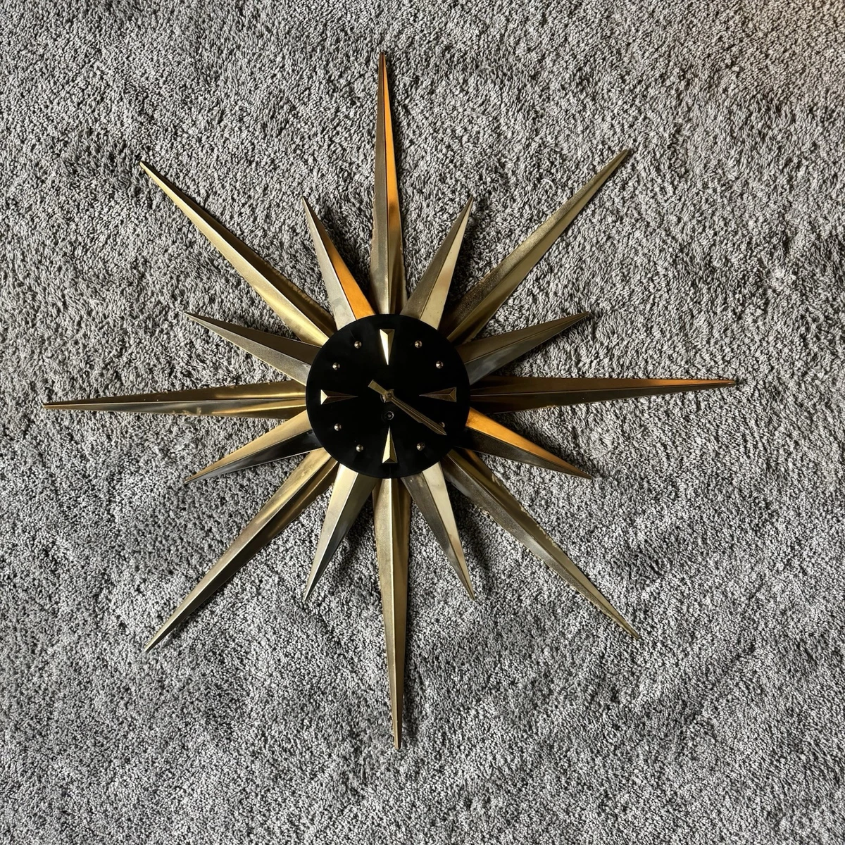 60'S サンバーストクロック Richter Electric 60s golden wall clock RICHER electric | Bolumo