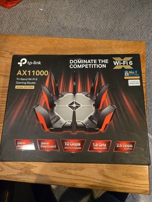 TP-LINK Archer AX11000 Tri-Band Wi-Fi 6 Gaming Router - Black/Red Brand New