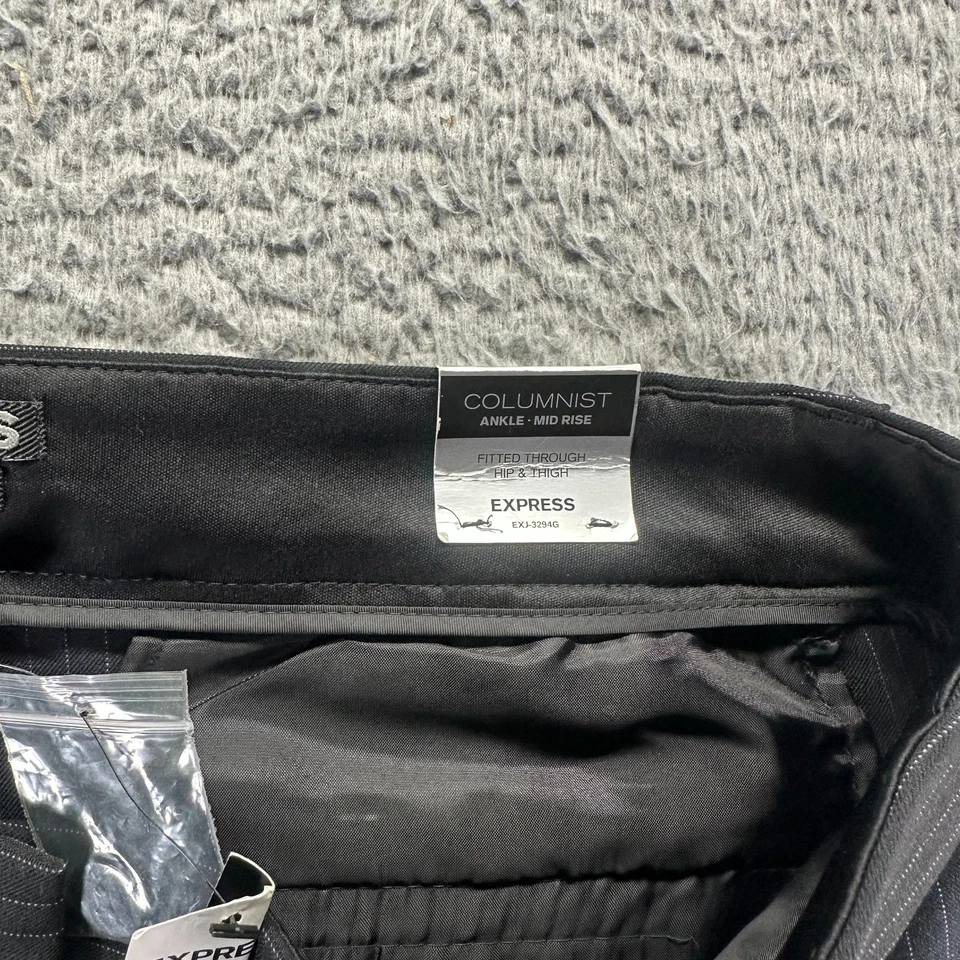 Pantalón Express Columnist Mujer 12 Negro Rayas Poliéster Tobillo Tiro Medio Elástico Foto 4 de 4
