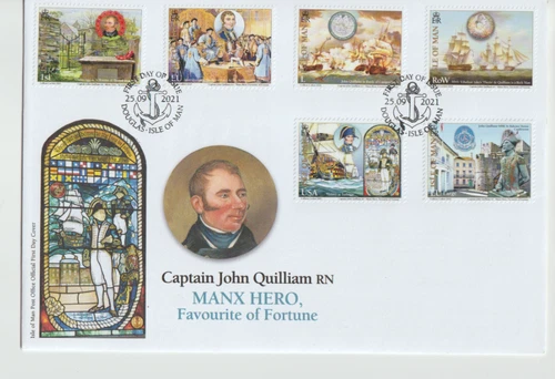 Isle of Man 2021 Captain John Quilliam Manx Hero Favourite of Fortune FDC