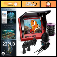 Ultra-Wide 220 1080P HD Underwater Fishing Camera, 4.3" LCD, IR Night Vision, 5