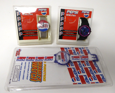 #ad #ad LOT OF 3 RARE 1990s NOS Collectible PEPSI Wrist Watches NEED BATTERY AS IS $12.99