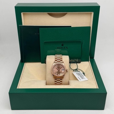 Rolex Datejust 31 278275 President 18K Rose Gold Diamond Dial Watch Stickered
