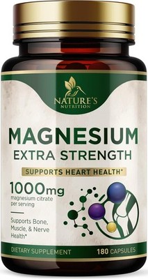 Magnesium Pills Extra Strength 1000mg - Bone, Muscle, Heart Support - Non GMO