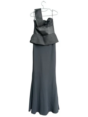 Vestido Alexander McQueen Negro Peplum Talla IT 42 (S) Hecho en Italia - Imagen 1 de 4