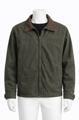 Timberland Men s Olive Green Work Jacket Fleece Lined Full Zip Size M