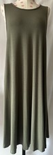American Eagle Soft & Sexy Olive Green Swing Dress Open Back Sleeveless Size M