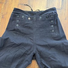 Vintage U.S. Navy Pants Mens 32 Black Wool Sailor Bell Bottom High Waist 50s