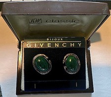 GIVENCHY Ohrstecker / Ohrclips grün-gold Box – eleganter Designer-Modeschmuck