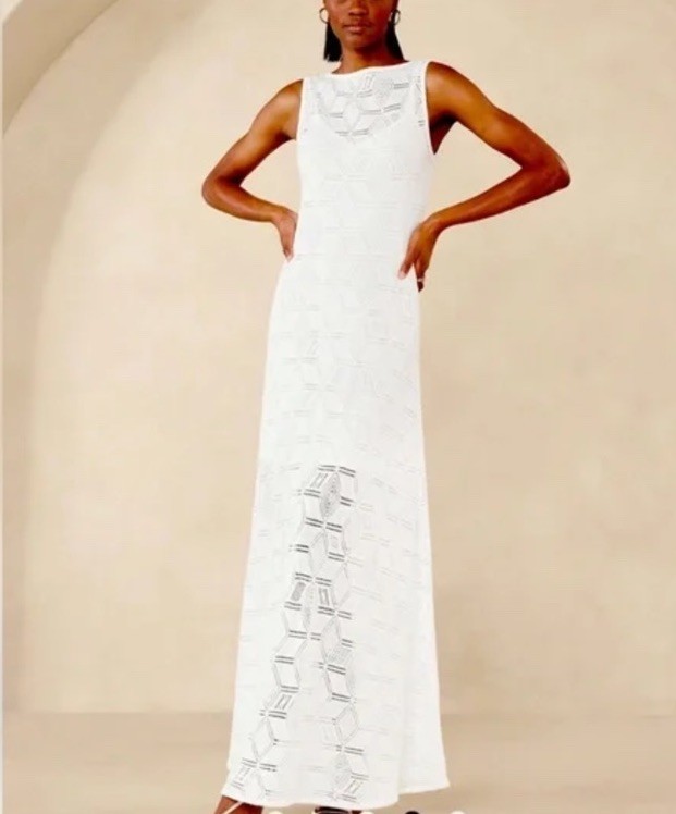 NWT Banana Republic Women's Sleeveless Lexia Lace Maxi Dress, Ivory, Large, $180 NWT Banana Republic Women's Sleeveless Lexia Lace Maxi Dress, Ivory, Large, $180