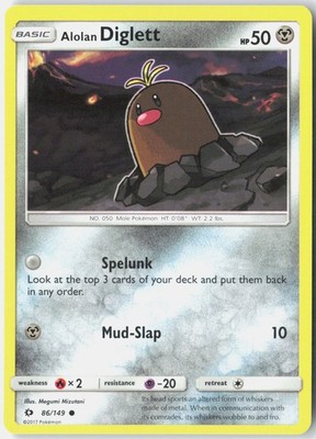 Alolan Diglett 86/149 Common SM Base Set Pokemon Lightly Played