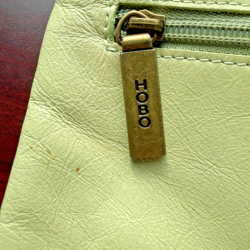 HOBO International Clutch  Handbag Purse Green Leather Foldover Envelope Buckle - Picture 8 of 12
