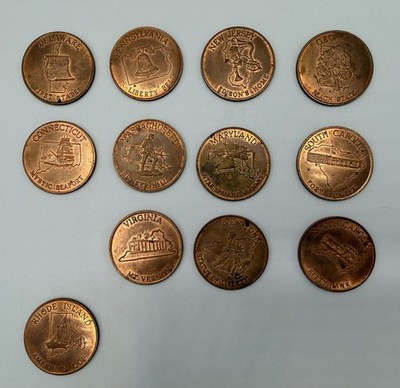 1969 Shell Oil States of the Union Coins Thirteen Colonies Set - Missing NH