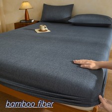 Bamboo Fiber Fitted Sheet Comfortable Bed Cover Skin-friendly Mattress Cover