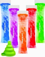 150 Disposable Popsicle Mold Bags with Zip Seals, 8x2" Freezer Tubes for DIY ...
