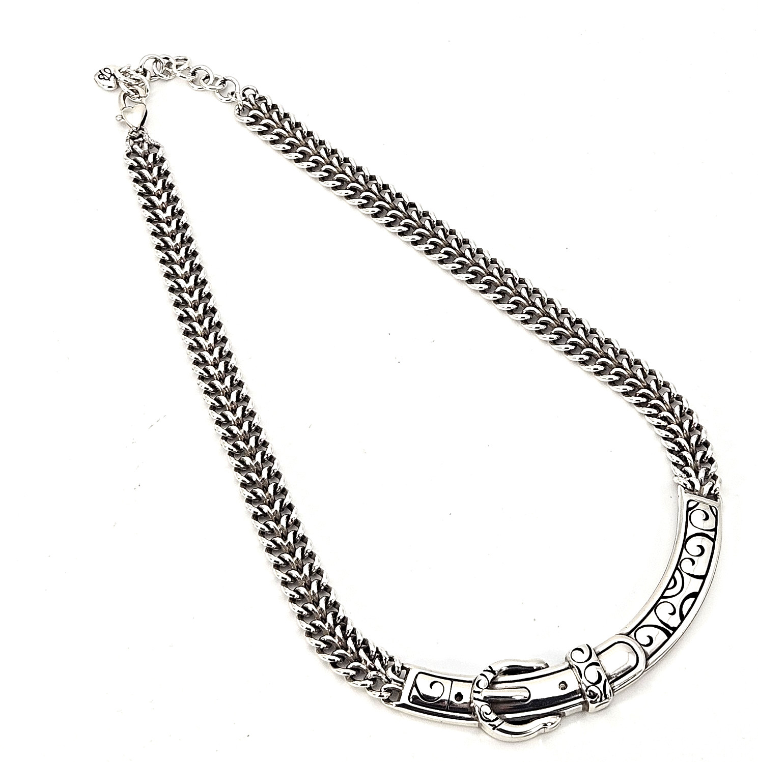 Brighton Silver Tone Statement Collar Necklace Bu… - image 1