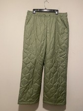 Nike Sportswear Women's Quilted High-Waisted Open-Hem Pants Green Size XL.