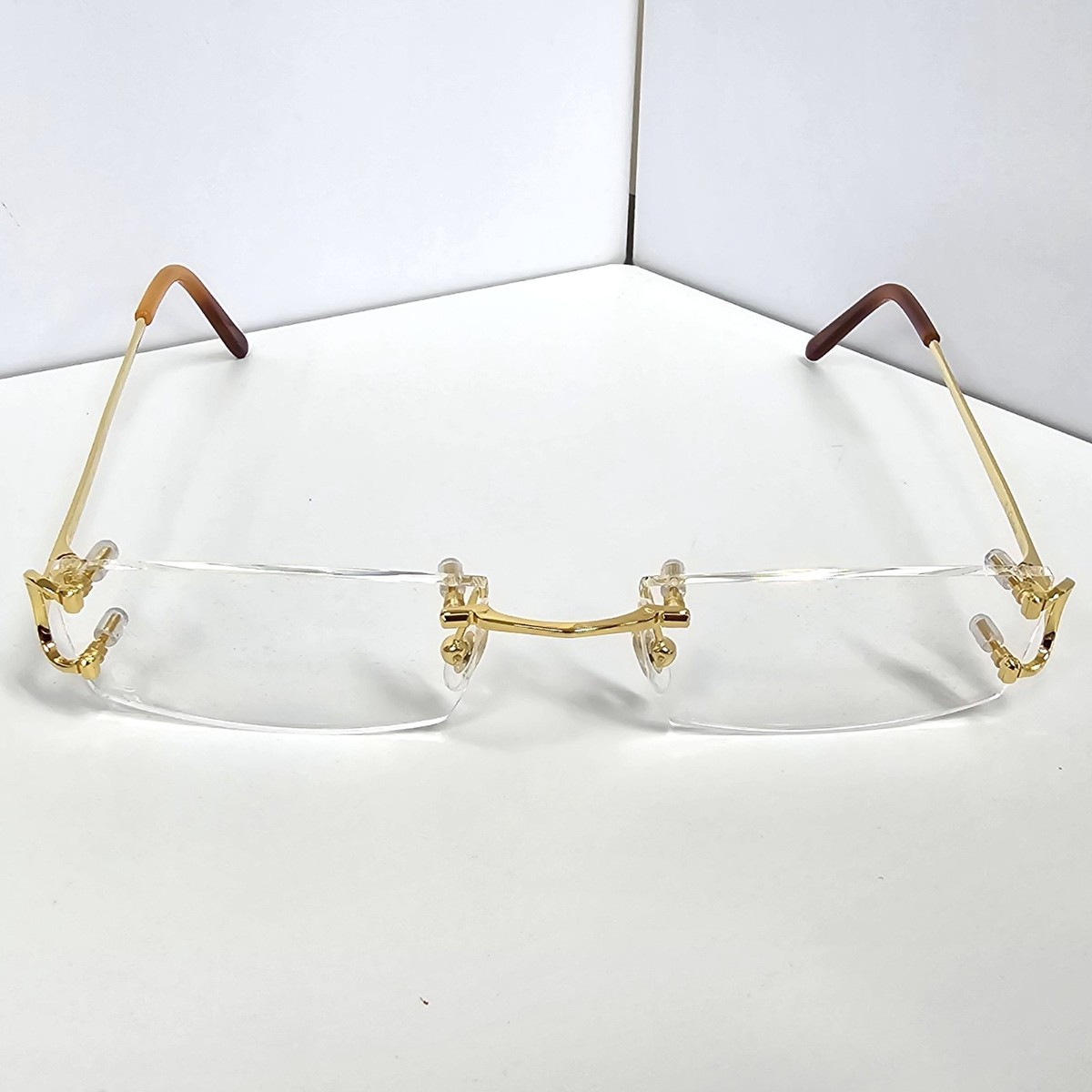 CARTIER Rectangular Rimless 53MM Gold Unisex Eyeglasses CT0092O