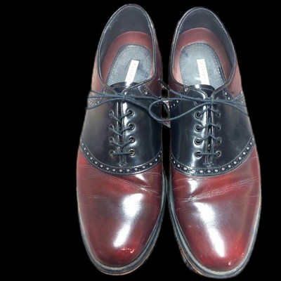 Florsheim Midtown Saddle Oxford Shoes Men s 12D Burgundy Black Leather