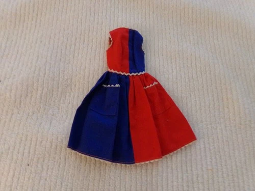 Vintage Barbie #943 "FANCY FREE" Blue and Red Dress