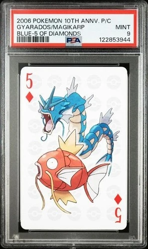 PSA 9 POKEMON PLAYING CARD GYARADOS MAGIKARP BLUE 5 DIAMOND 10TH ANNIVERSARY 354
