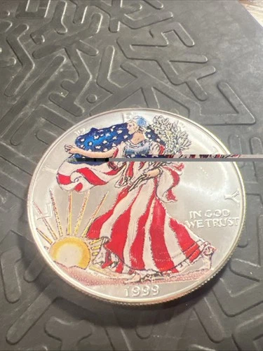 American Eagle Walking Liberty 1999 - 1oz .999 Fine Silver Colorized Dollar