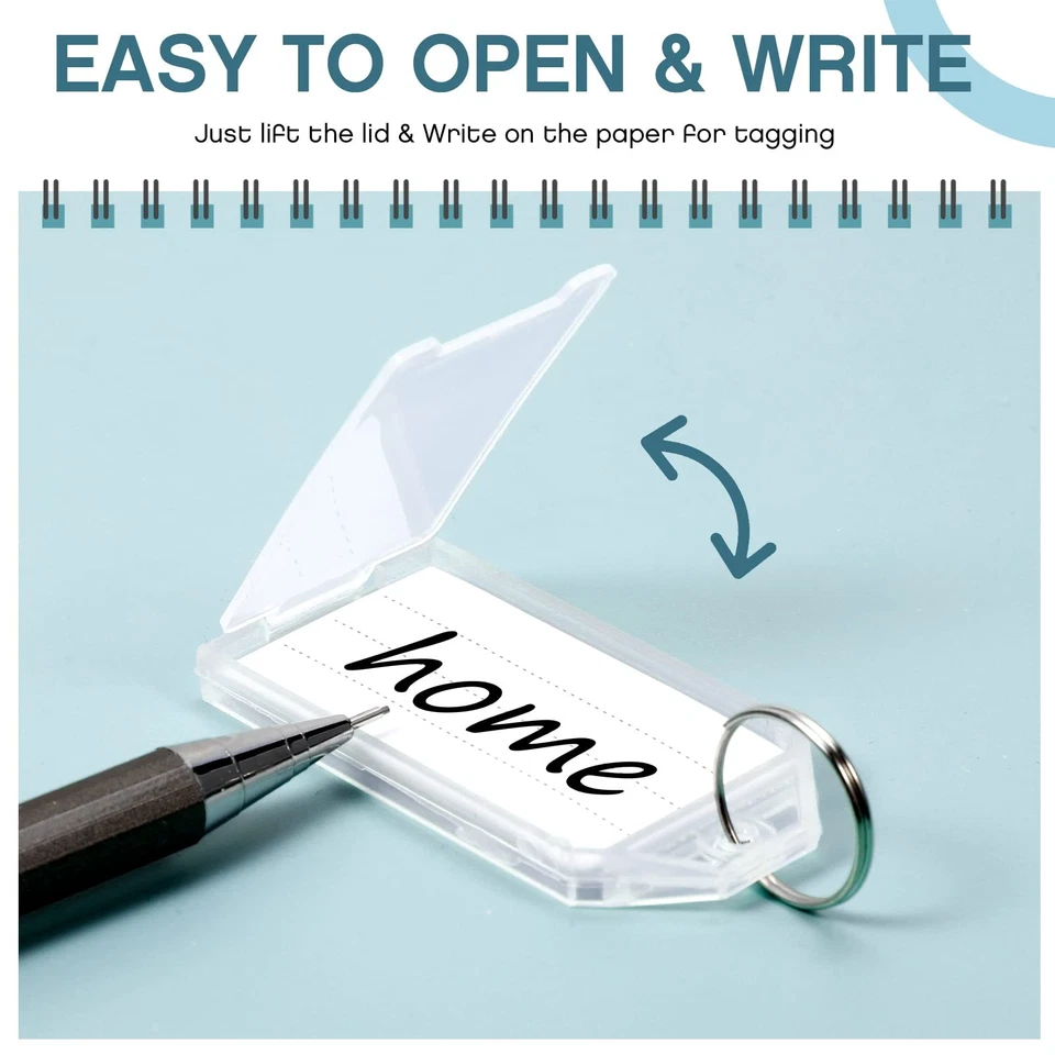 200 Pack Tough Plastic Key Tags White Item Identifiers with Split Ring Label ... - Image 4 of 4