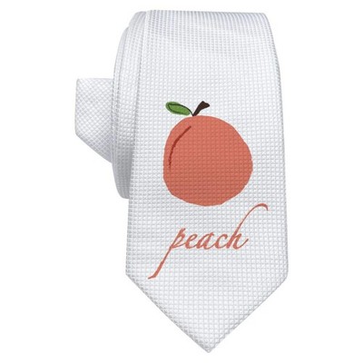 Weiße Krawatte ''Pfirsich Obst Illustration Zeichnung'' mit Geschenkbox (AT00013855)