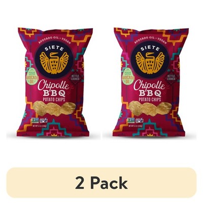 (Pack of 2) Chipotle BBQ Kettle Cooked Potato Chips, 5.5 oz Bags Free Shipping.