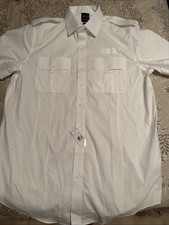 United Airline by Brooks Brothers Pilot Shirts Men  s 17H Reg White NWT