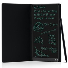 LCD Writing Tablet for Adults: 6.5 Inch with Leather Case Full Screen Reusabl...