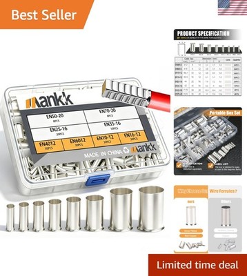 166PCS Silver Wire Ferrules - Durable, Easy Crimp Electrical Connectors