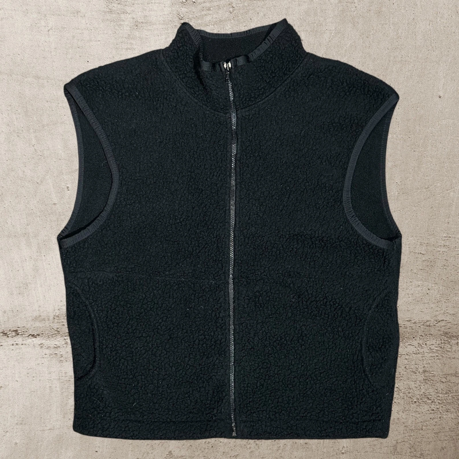 Vtg Kenyon Polartec Fleece Vest Mens Large Black Full Zip Outdoor Made in USA