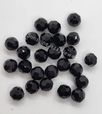 Swarovski Crystal Jet Black Faceted Round 5000 Bead; 4 Sizes: 2mm, 4mm, 6mm, 8mm