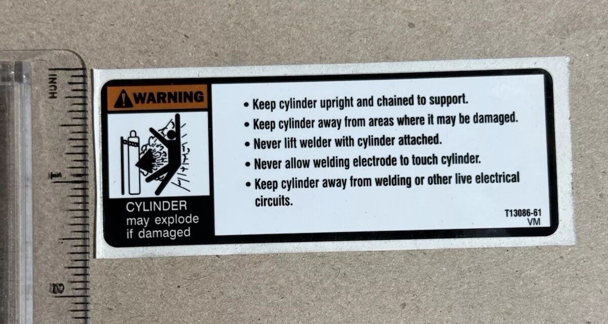 Lincoln Electric 9ST13086-61 DECAL WARNING T13086-61 Sticker.