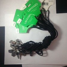  10 BLACK Neck Lanyard Name Tag School ID Holder Card Badge Swivel Hook Chain