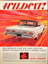 1962 Buick Wildcat Luxury Sports Car Man In Hat Driving Print Ad 1962 Buick Wildcat Luxury Sports Car Man In Hat Driving Print Ad