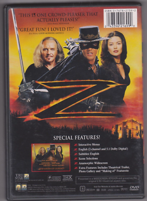 The Mask of Zorro (DVD, 1998) Antomio Banderas. Anthony Hopkins
