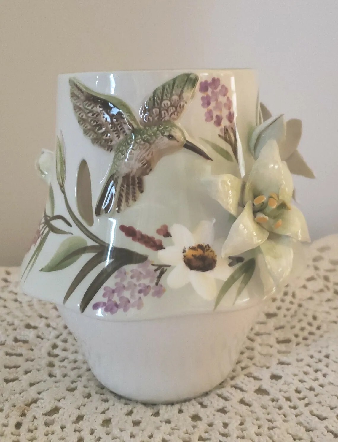 Home Interiors Hummingbird's Dance Candle Capper /Shade/Topper VGUC. eBay