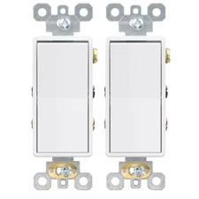 4-Way Decorative Light Switch 15A 120/277V AC Decora, Pack of 2, White