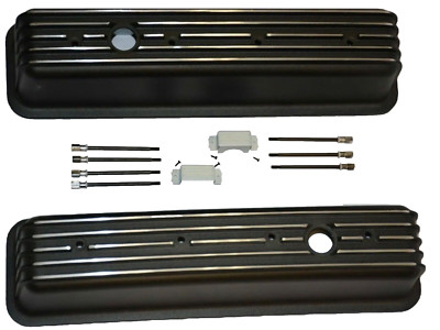Ventildeckel-Set Für Chevy Truck SB 5.0/5.7L V8 1987-2000 - Schwarz Matt, Mit Bolzen
