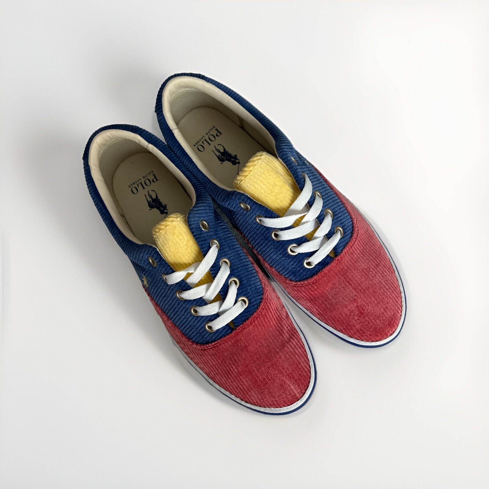 Polo Ralph Lauren Keaton Pony sneakers uomo stringate in velluto a coste taglia 9 NUOVE