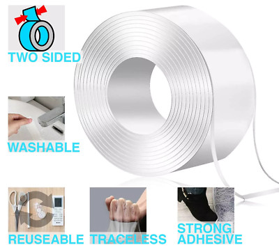 Wiederverwendbares Nano Klebeband doppelseitig spurlos waschbar Gel Tape Anti-Rutsch
