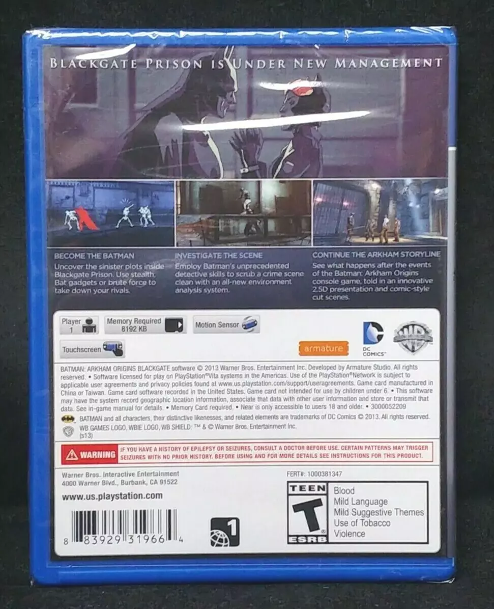 Batman Arkham Origins Blackgate (PlayStation Vita / PS Vita) BRAND NEW