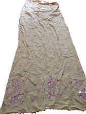 Sari Sash Table Decor Embroidered Mirrored Crochet Edge Green Pink Coral 36x102