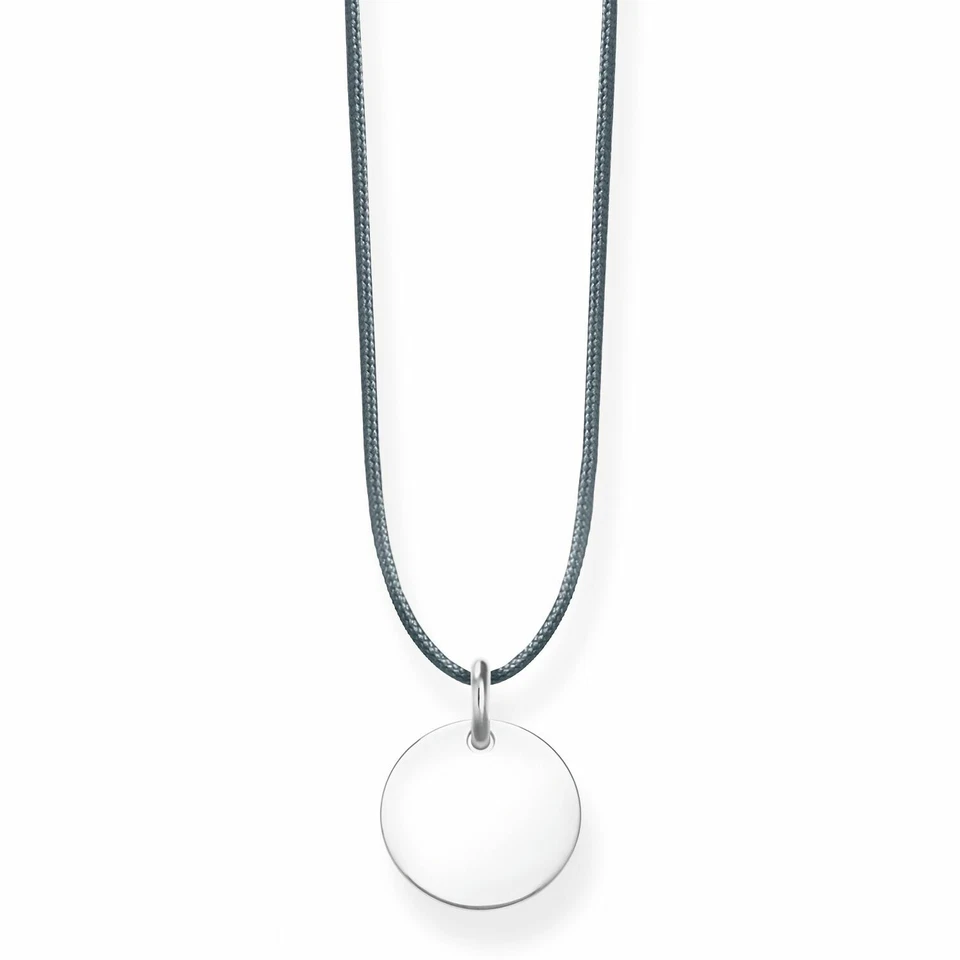Thomas Sabo Damen Kette grau Anhänger Choker Coin gravierbar NEU LSKE002-173-5