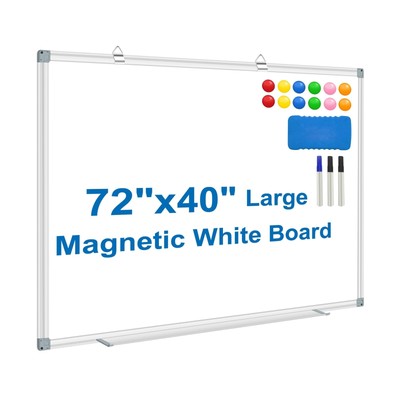 White Board Dry Erase Whiteboard for Wall 72x40 Aluminum Presentation Magneti...