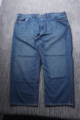 Foundry Straight Leg Dark Stone Wash Jeans Work Wear Classic Basics Men's 48x29