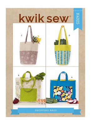 Kwik Sew Sewing Pattern 4325 Shopping Bag Tote Purse UNCUT