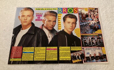 BROS 1989 MATT LUKE GOSS Clipping Poster Swedish Music magazine